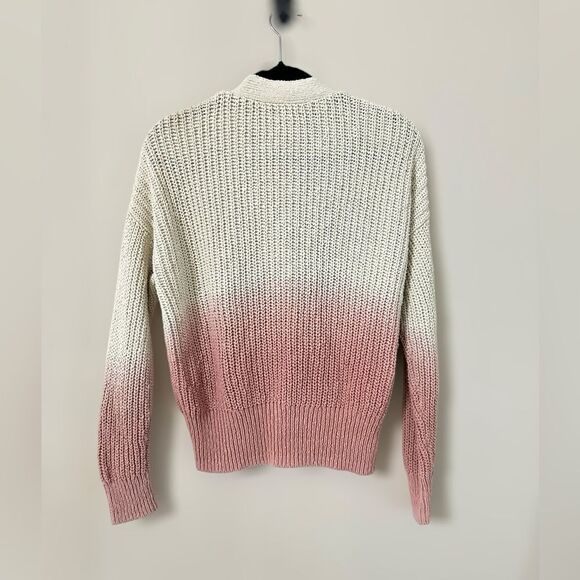 Women's Pink and Cream Cardigan Sweater - Picture 8 of 11
